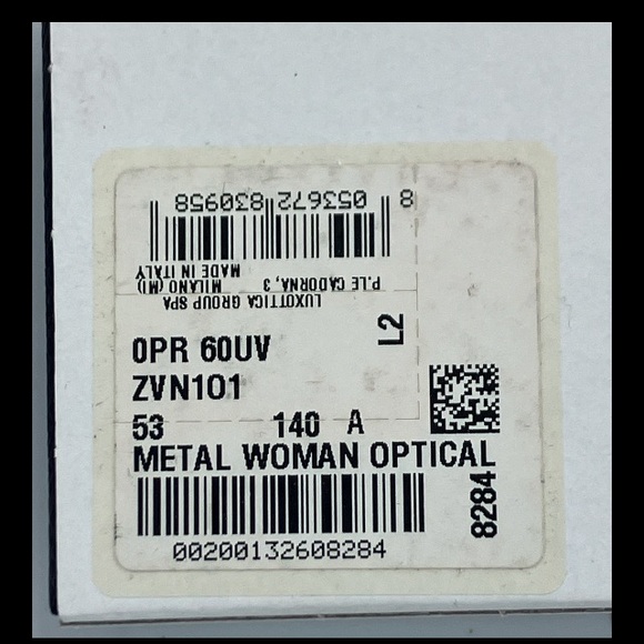 PRADA VPR 60U 5AK-1O1 Gold Authentic 53mm Semi-Rimless Eyeglasses New Women’s - Picture 7 of 9